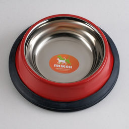 Миска с нескользящим основанием цветная, 230 мл, красная - Пижон фото 2