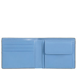 Итальянский мужской кожаный кошелек DuDu серии Azzorre | черно-голубой - Dudubags фото 3