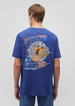 Tazmanya Canavar? Bask?l? Mavi Tisort  фото 4