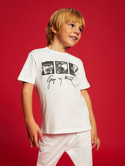 Bisiklet Yaka Atat?rk Bask?l? Erkek Bebek Ti??rt