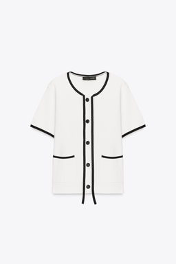 CARDIGAN WITH CONTRAST TRIMS - Zara фото 7