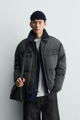 WASHED QUILTED DENIM JACKET - Zara фото 2