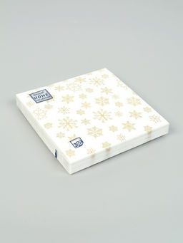 Цена за 2 шт. Салфетки новогодние бумажные Золотые снежинки, 3 слоя, 33?33 см, 20 шт.