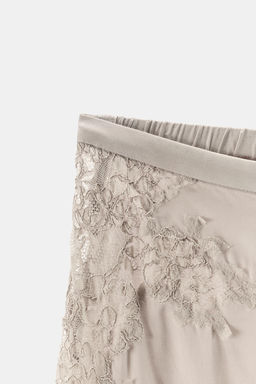 PANTAL?N SATINADO ENCAJE ABERTURAS / Gris - Zara фото 6