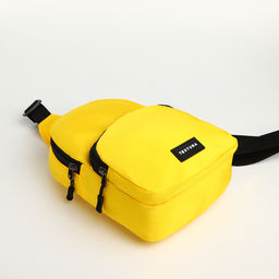 Сумка-слинг на молнии TEXTURA, наружный карман, жёлтая