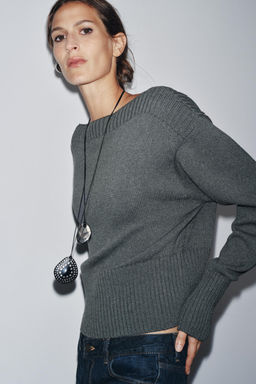 BOAT NECK KNIT SWEATER - Zara фото 11