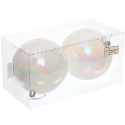 Цена за 2 шт. Новогодние шары 10 см (набор 2 шт) "Жемчуг", Перламутр