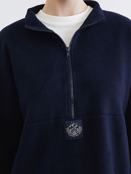 Bask?l? Oversize Kad?n Pel?? Sweatshirt Tunik