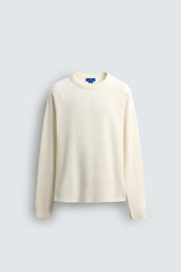 AARON LEVINE X ZARA WAFFLE-KNIT TEXTURE T-SHIRT  фото 15
