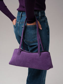 Замшевая сумка Raduy DBR 31127 фиолетовая гуашь  фото 4