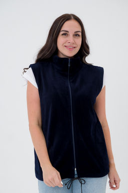 Жилет женский из велюра синий макс - Амадэль фото 3