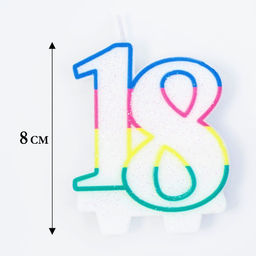Цена за 3 шт. Свеча для торта «Цифра 18», 7.5 см