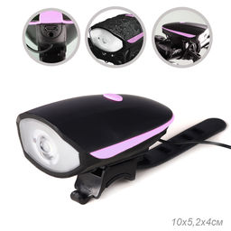 Фонарь передний COMIRON EASY корпус: ABS; свет: CREE XPG, 250lm; аккумулятор 1200 mAh, USB, сигнал 140Дб, влагозащищённый, розовый. АКЦИЯ/уп 30/120/ - ГалеонТрейд фото 6