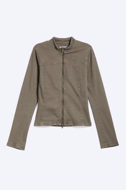 CHAQUETA GENEVIEVE SLIM DE ALGOD?N ESTRUCTURADO CON CREMALLERA