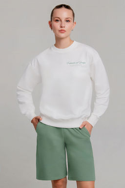 Арт. 5343 Костюм женский с шортами 42-50 (5 шт) Цвет:верх- белый, низ- олива - Калинка фото 15