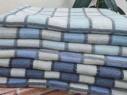 Одеяло п/шерсть 50% ОПШ-1 100*140 клетка сине-голубой