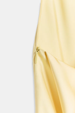 VESTIDO MIDI HALTER DRAPEADO ESPALDA / Amarillo - Zara фото 7