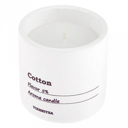 Свеча Sense д7,4см, h7,4см, ароматическая Cotton, парафин, в подсвечнике из гипса, время горения 20 часов (Россия)