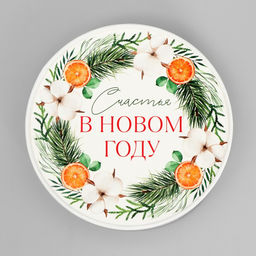 Коробка новогодняя подарочная круглая «Счастья в Новом году», 12×8 см
