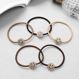 Цена за 12 шт. Резинка для волос «Одри», улыбка, 5 см, МИКС