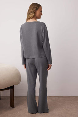 Antrasit Y?ld?z Nak?sl? Orme Pijama Tak?m? THMAW26PT00012 - Trendyolmilla фото 6