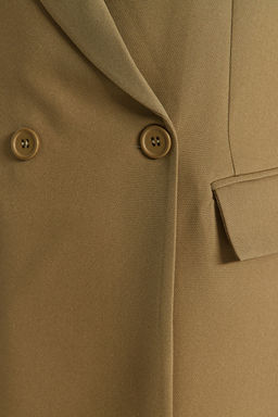 Ac?k Haki Regular Astarl? Kruvaze Kapama Dokuma Blazer Ceket TWOSS20CE0059