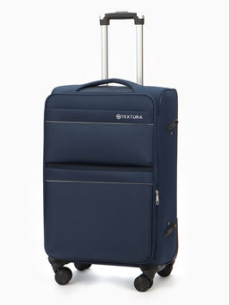 Чемодан 24",Текст,42*26*68,отд на молнии,2 нар/карм, увелич,код замок,4 колеса, синий