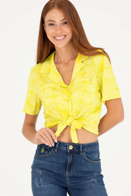 U. S. Polo Assn Женская неоново-желтая трикотажная рубашка - U.s. polo assn фото 8