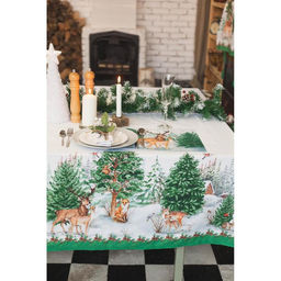 Скатерть новогодняя Этель Новогодний лес 148х110 см, 100% хл, саржа 190 гр/м2 с ГМВО  фото 10