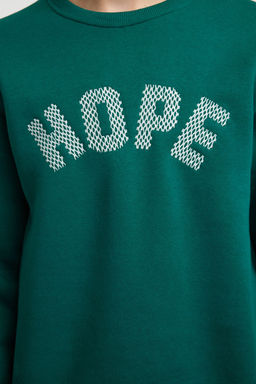 TRENDYOL MAN Zumrut Yesili Oversize/Genis Kesim Nak?sl? Ici Polar/S?cak Tutan Kapusonlu Sweatshirt TMNAW25SW00060 - Trendyolmilla фото 4