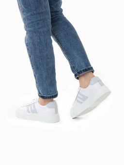 03-YC380-1 WHITE Кроссовки женские (натуральная кожа)