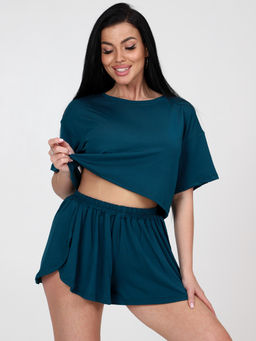 674 ПИЖАМА ЖЕНСКАЯ (шорты) (Изумруд) - А-дина фото 3