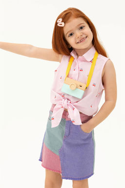 U. S. Polo Assn Пудровая рубашка с коротким рукавом для девочки - U.s. polo assn фото 5