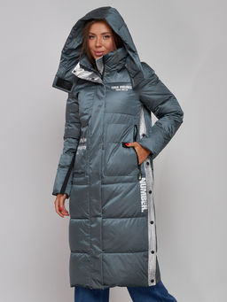 Пальто утепленное молодежное зимнее женское темно-зеленого цвета 5873TZ - Mtforce фото 6