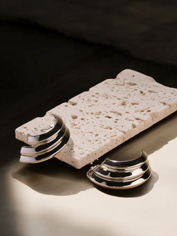 Серьги металл Трио на увеличение, цвет серебро - Qf фото 4