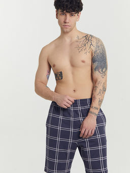 Шорты мужские темно-синие в клетку