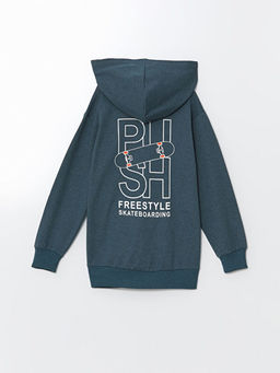 Kap??onlu Erkek ?ocuk Fermuarl? Sweatshirt