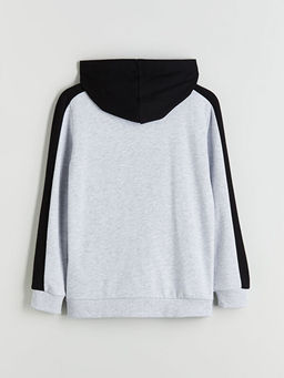 Kap??onlu Erkek ?ocuk Fermuarl? Sweatshirt