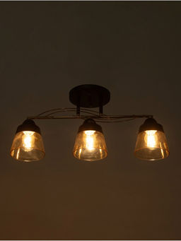 Люстра потолочная BayerLux «Кансе», 3хЕ27, 40 Вт, черно-золотой, 50×15×23 см