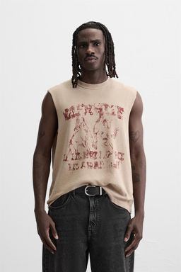 PRINTED KNITTED VEST TOP
