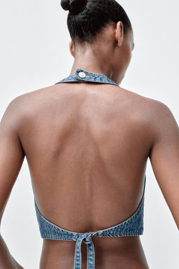 TIE DENIM TOP - Zara фото 6