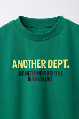 CAMISETA ESTAMPADO TEXTO / Verde - Zara фото 3