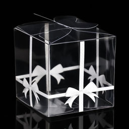 Цена за 5 шт. Складная коробка из PVC Бант в горошек, 5 х 5 х 5 см