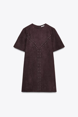 STUDDED FAUX SUEDE DRESS - Zara фото 5