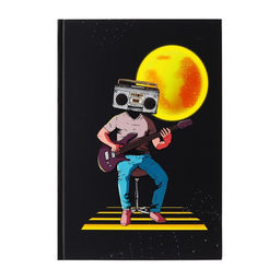 Колледж-тетрадь в твердой обложке 7БЦ, А4, 120 листов, Космический гитарист, блок в клетку, матовая ламинация, ВЫБОРОЧНЫЙ ЛАК