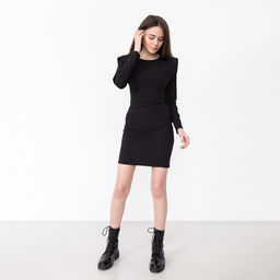 Платье женское короткое MIST: Dresses, чёрное, размер 46