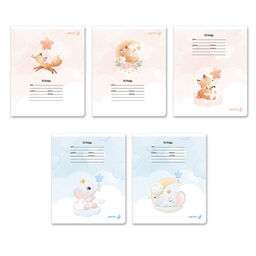 "Светоч" Т177 Тетрадь ученическая школьная, блёстки, A5 12 л. на скобе 65 г/кв.м , белизна 100 % 25 шт. линия 01437 На облаках