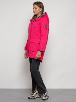 Парка женская зимняя MTFORCE c капюшоном розового цвета 2329R  фото 24