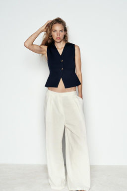 PLAIN KNIT TOP WITH GOLD BUTTON - Zara фото 8