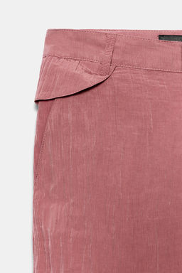 PANTAL?N CAPRI FLUIDO / Rosado oscuro - Zara фото 7